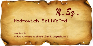 Modrovich Szilárd névjegykártya